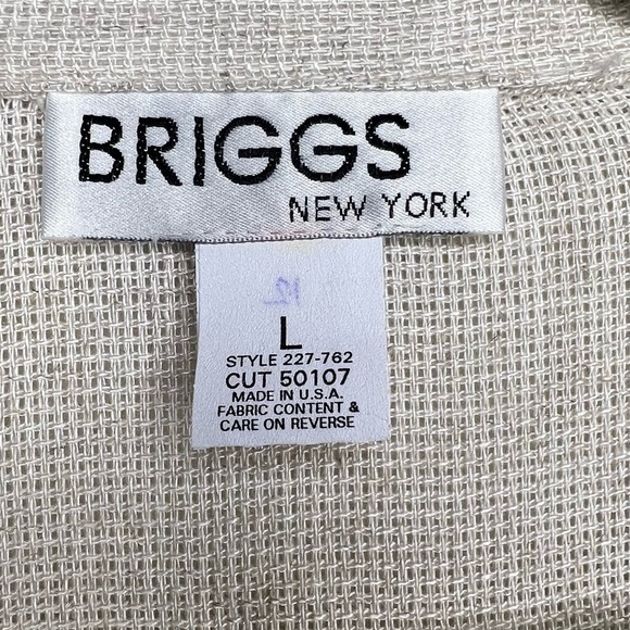 Vintage Briggs Flax Blend Lagenlook Button Down Dead Stock Size Large - Picture 8 of 8